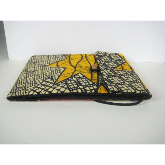 Crossbody African Fabric Handbag Purse Vintage Strap Ghana 100 Cotton - Picture 10 of 12